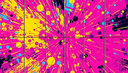 Seamless Vibrant Starburst Tile Punk