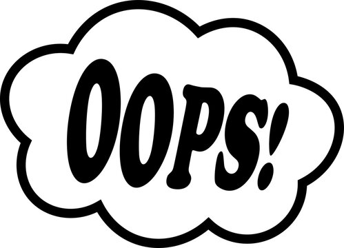 Oops Lettering Flat Vector Typography on White Background