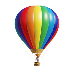 Fototapeta premium Colorful hot air balloon isolated on transparent background