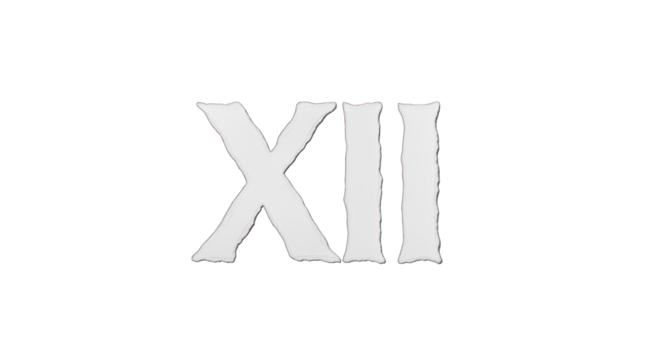 Roman Numeral Twelve Isolated Illustration.