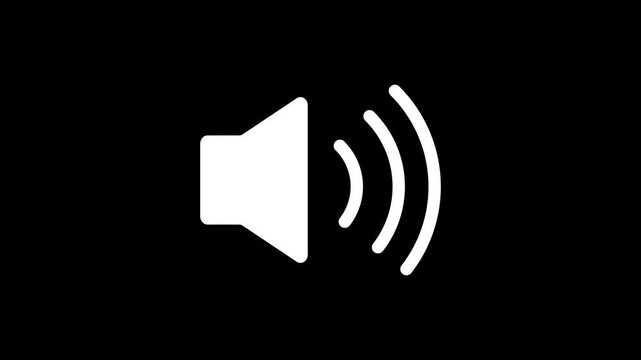 Speaker icon animated. Volume speaker icon, microphone, icon sound Voice speaker icon animated on transparent background. 4K Video