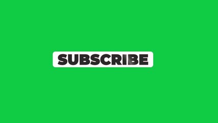 Subscribe animation text on white shape with green background