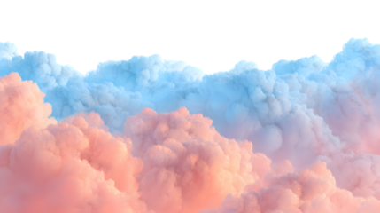 Dreamy cotton candy clouds in pink and blue for magical fantasy backgrounds PNG