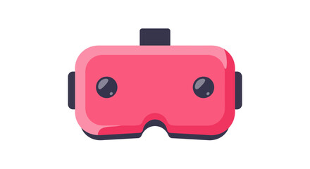 Cartoon Pink Virtual Reality Headset with Black Accents.