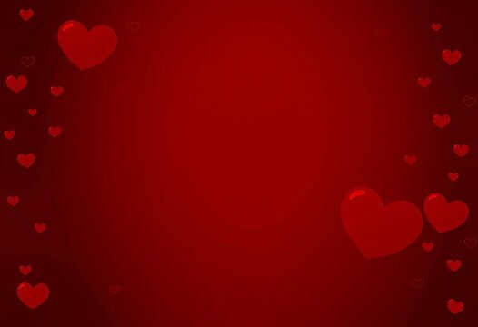 Elegant dark red background with subtle heart pattern, perfect for Valentine's Day menu, occasion, illustration