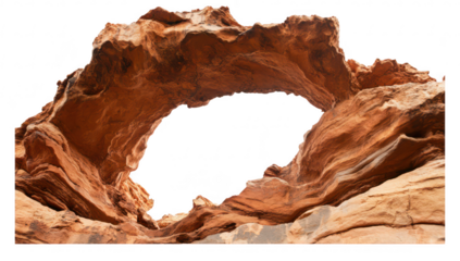 A breathtaking view of a natural rock arch formation against a bright sky. the intricate textures and colors of the sandstone. ideal for nature lovers and outdoor enthusiasts