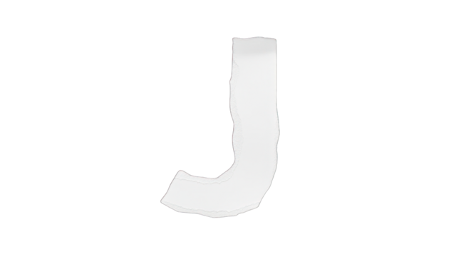 Watercolor Letter J with Textured Edges.