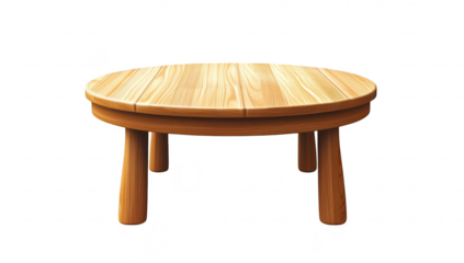 A beautifully crafted wooden coffee table with a round top and sturdy legs. set against a minimalist background. perfect for modern interior designs and home decor inspiration