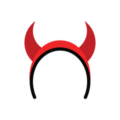 Devil horn headband colorful vector art illustration
