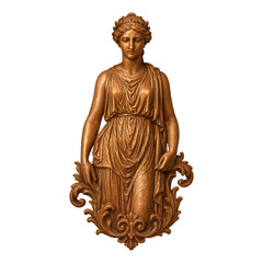 PNG Elegant bronze Greek goddess sculpture.