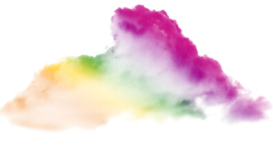 Rainbow Watercolor Cloud Sparkle PNG