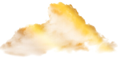 Yellow Gold Watercolor Cloud Sparkle PNG