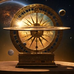 astronomical clock at night