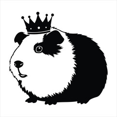 Cute guinea pig wearing a royal crown adorable small rodent pet character royalty