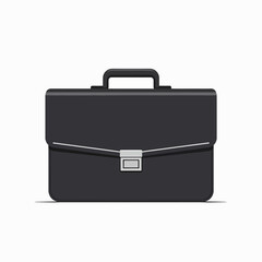 A sleek black leather briefcase with a silver clasp perfect for business professionals on the go