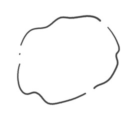 シンプルでおしゃれな手書きのゆるいラインのフレーム -黒い線画の横長のモヤモヤした吹き出しや湯気