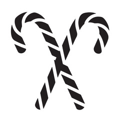 Two crossed candy canes isolated on white background, a classic christmas symbol and sweet treat technology background