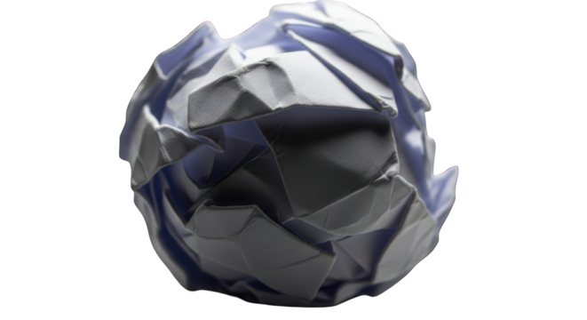 Crumpled White Paper Ball Texture Close-Up.