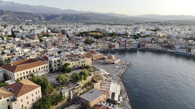 Chania, Crete, Greece, aerial, drone, footage