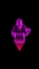 Futuristic Hologram Projection Motion Effect Vertical | Sci-Fi Digital Light Animation