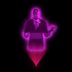 Futuristic Hologram Projection Motion Effect Square | Sci-Fi Digital Light Animation