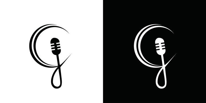simple vector initial J microphone logo