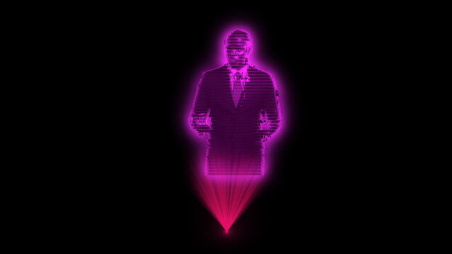 Futuristic Hologram Projection Motion Effect Wide | Sci-Fi Digital Light Animation 