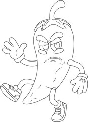 Spicy Cartoon Chili Pepper Character Illustration