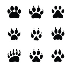 Pet Paw Prints Vector Set