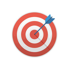 Target with Arrow Hitting the Bullseye Symbol of Success Precision and Focus in Goals Achievement Illustration Isolated on White Background