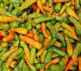 Shishito chili peppers produce vegetable fruit hot food ingredients agriculture.