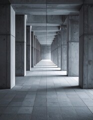 Empty concrete corridor