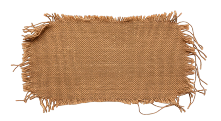 Rustic Burlap Fabric Patch with Frayed Edges.