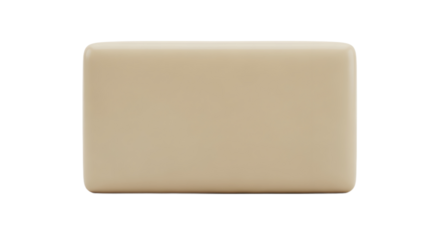 A single, unbranded bar of beige soap presented as a plain object, isolated on a clean white background for easy product mockup placement