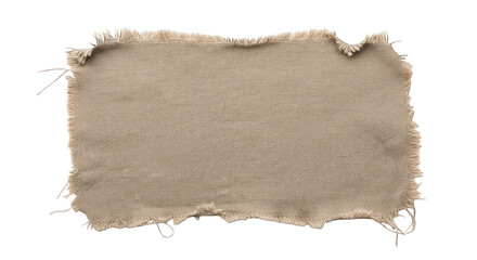 Fragment of Rough Burlap Fabric with Frayed Edges Texture.