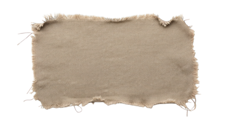 Fragment of Rough Burlap Fabric with Frayed Edges Texture.