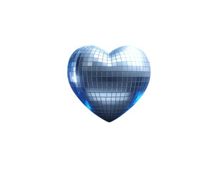 
 Romantic Heart Disco Ball with Glittering Blue Light Rays