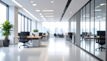 Obraz premium ソフトフォーカス ぼやけたオフィスの背景画像