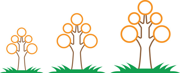 Artistic Flower Tree Line Silhouettes Vector Collection for Vintage Tags, Plant Illustrations, and Eco-Friendly Symbols