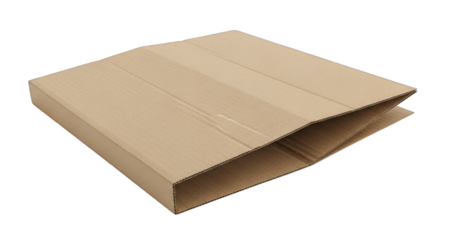 Open Corrugated Cardboard Box Brown Packaging Material.