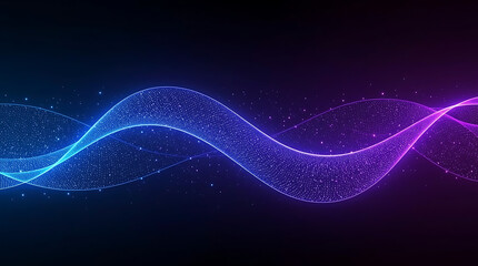 Vibrant flowing abstract design with bright blue and purple hues, perfect for a modern tech background or stylish presentation element, dynamic energy, and movement