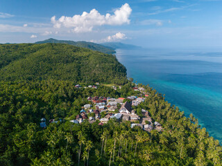 The Aerial View of Ohoiwait Village in Kei Besar Island, South East Maluku, Indonesia