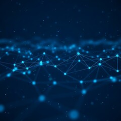 Futuristic Data Flow Network &ndash; Glowing Lines and Nodes Abstract Tech Background