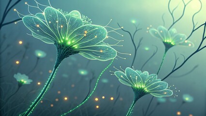 Neural Network Circuits in Bloom   —AI GENERATED