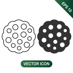 Cookie Icon Set Outline and Solid Versions
