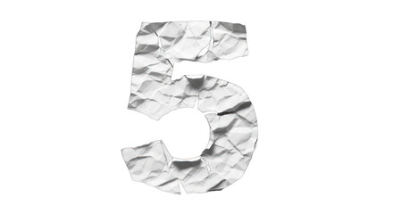 Crumpled Paper Number Five Design.