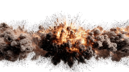 Fiery explosion border on transparent background — ultra-high-resolution PNG cutout edge perfect for dynamic VFX overlays, action poster design, and dramatic ... See More
