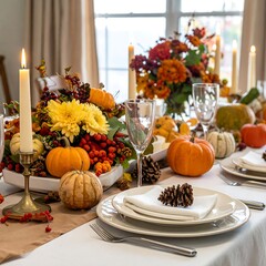 Festive autumnal table setting