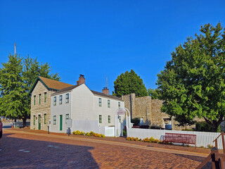 Mark Twain's Boyhood home and White Picket Fence on Hill Street in Hannibal Missouri 09.15.2025