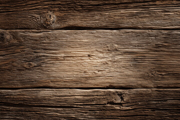 Fototapeta premium Rustic wooden texture showcasing deep grooves and natural patterns in warm tones and lighting